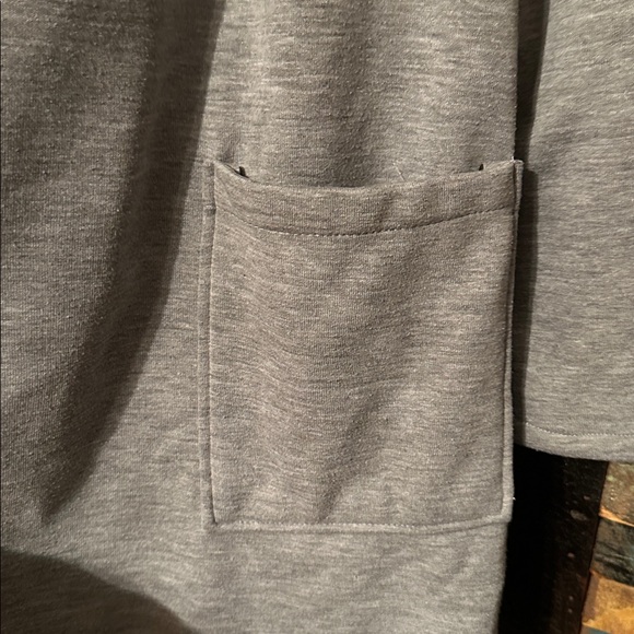 CLEAR OUT! FABLETICS MOSCOW COAT DRAPED CARDIGAN DUSTER GREEN FLEECE GRAY SZ SM - Picture 5 of 8